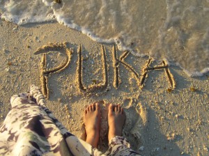 Happy feet at Puka Beach, Boracay, Philippines. April 2014.